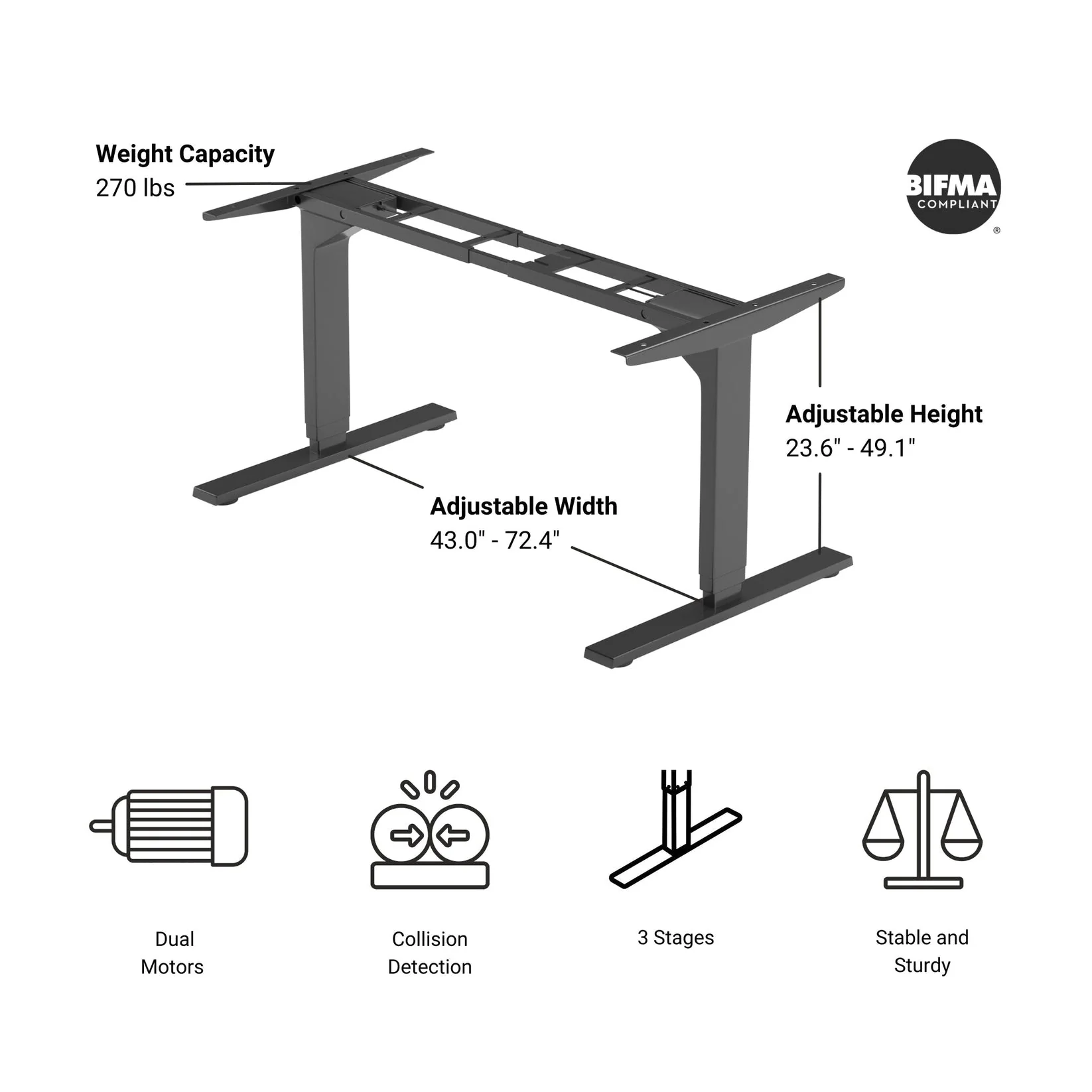 Solo Ryzer Frame-Dual Table Lift - 270 lbs - Various Colors - Image 2