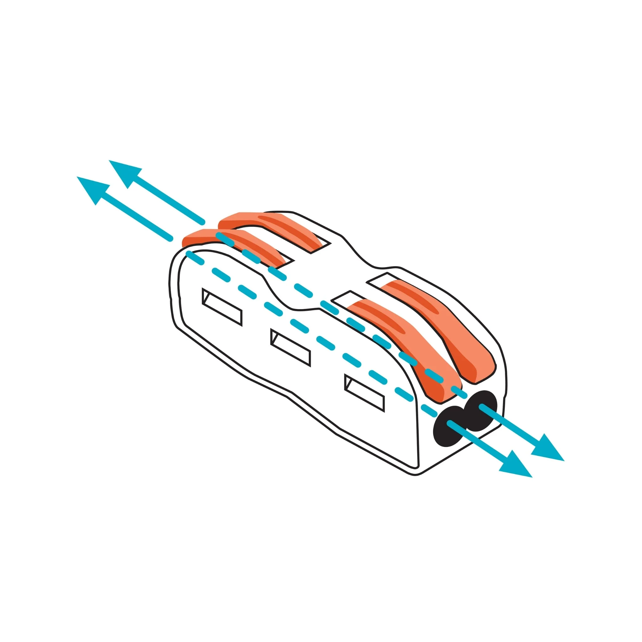 2-Way Reusable Pass-Through Wire Connector - 32A, 28-12 AWG - Image 2
